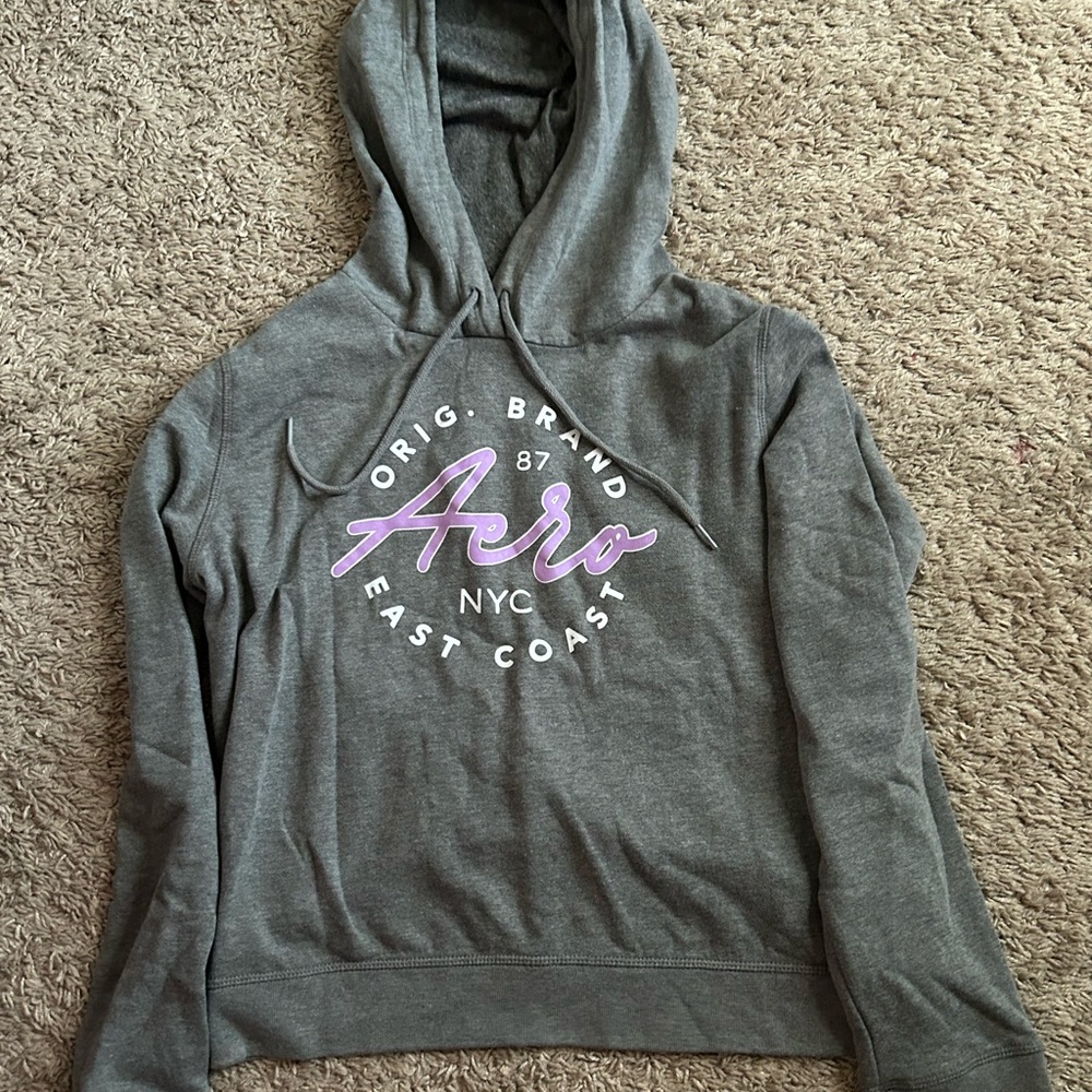 Aeropostale Gray and Purple Hoodie
